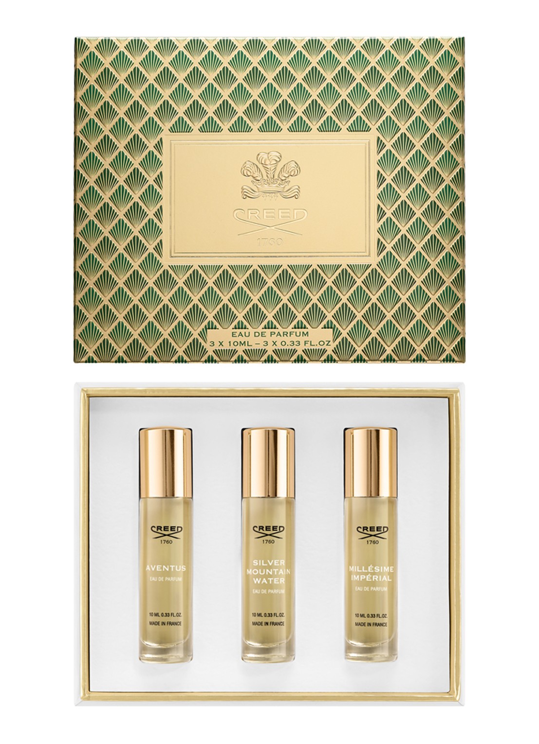 Creed Masculine Holiday 26 Set Eau de Parfum - mini parfumset - voorkant goud