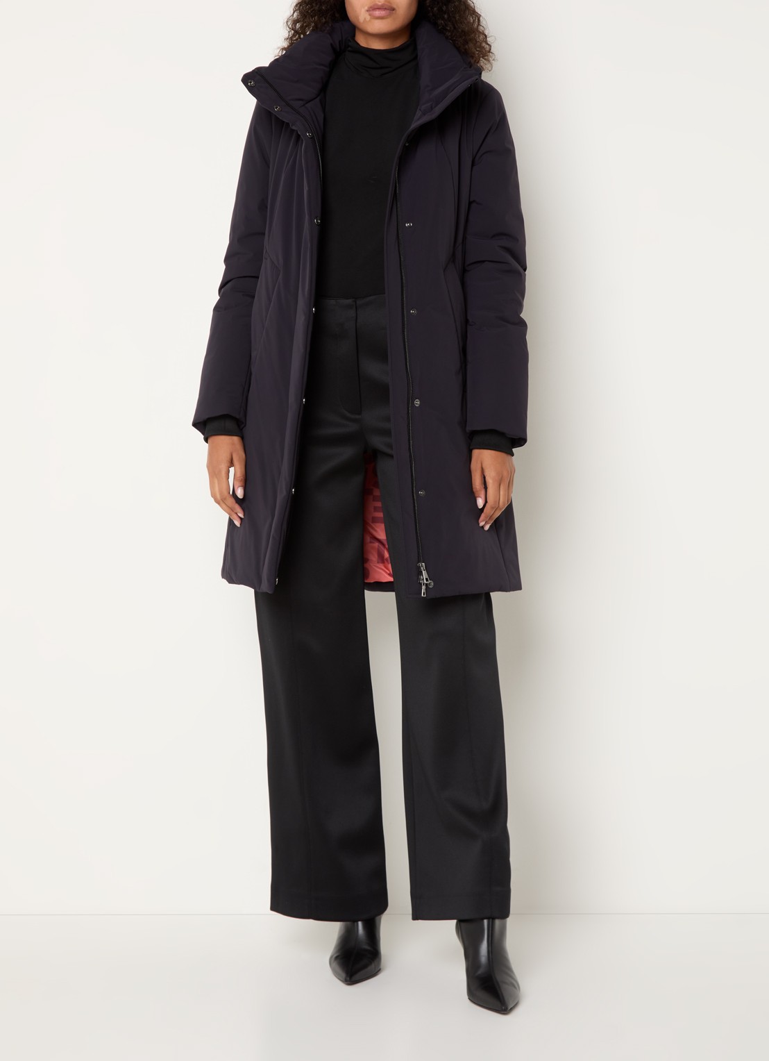 Creenstone Alexandra gewatteerde parka met afneembare capuchon - voorkant 2 donkerblauw