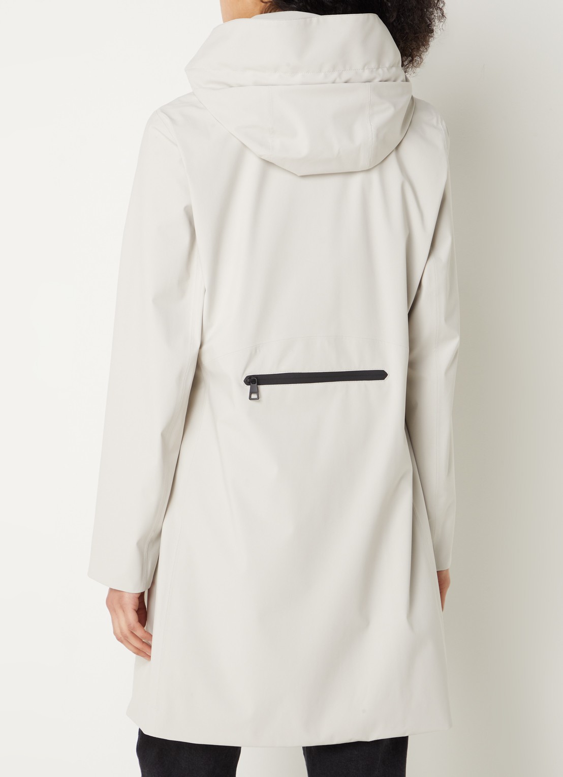 Creenstone Dalia parka met capuchon en ritszakken - achterkant gebroken wit