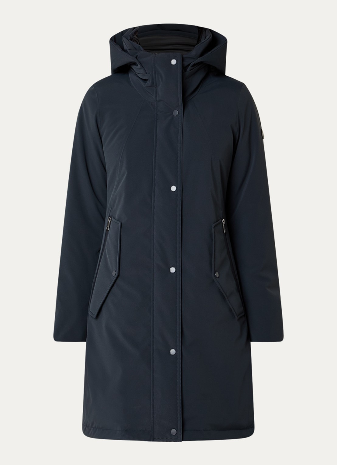 Creenstone Gabriella gewatteerde parka met ritszakken - voorkant 3 donkerblauw