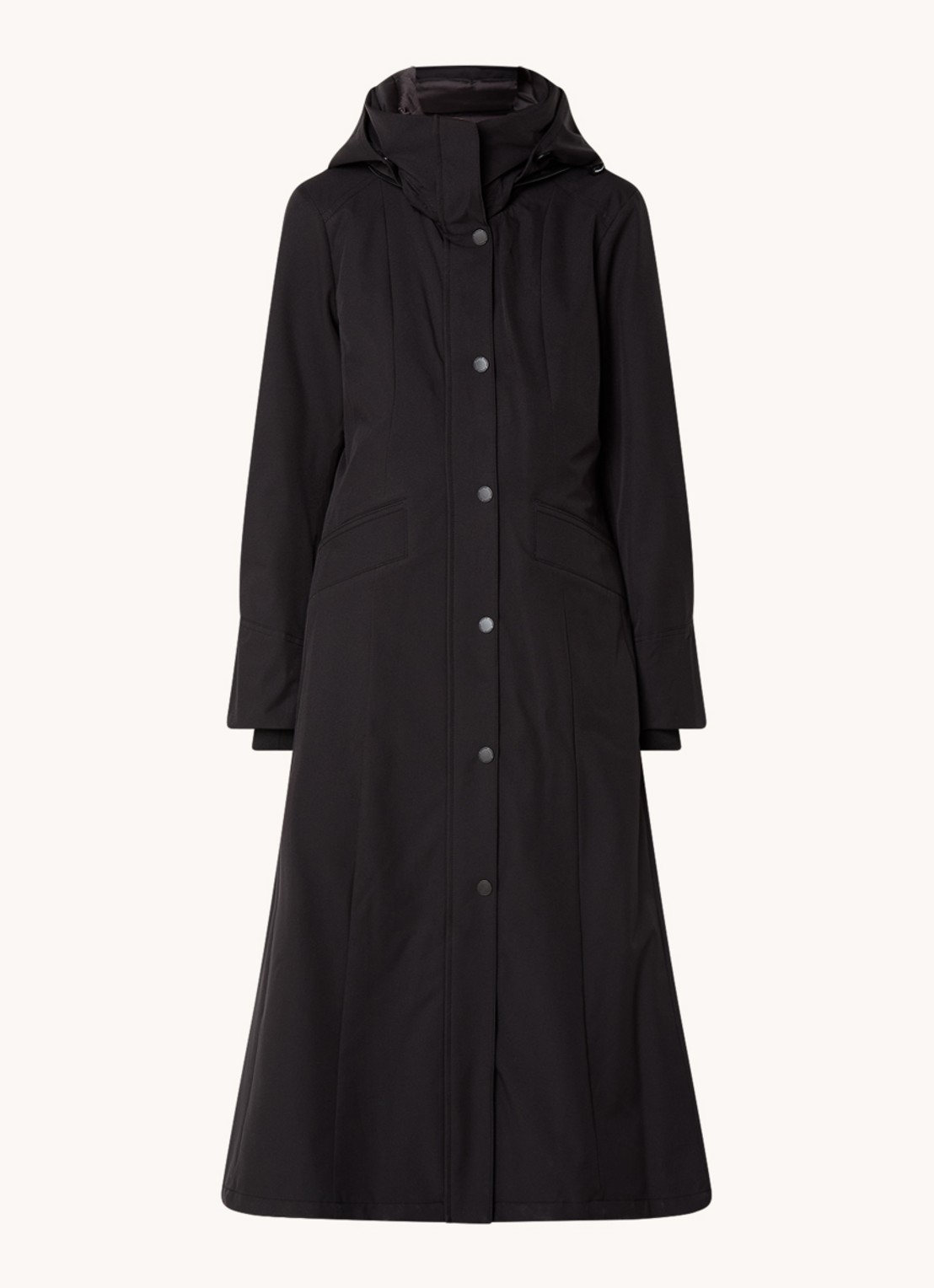 Creenstone Molly gewatteerde parka met capuchon - voorkant zwart