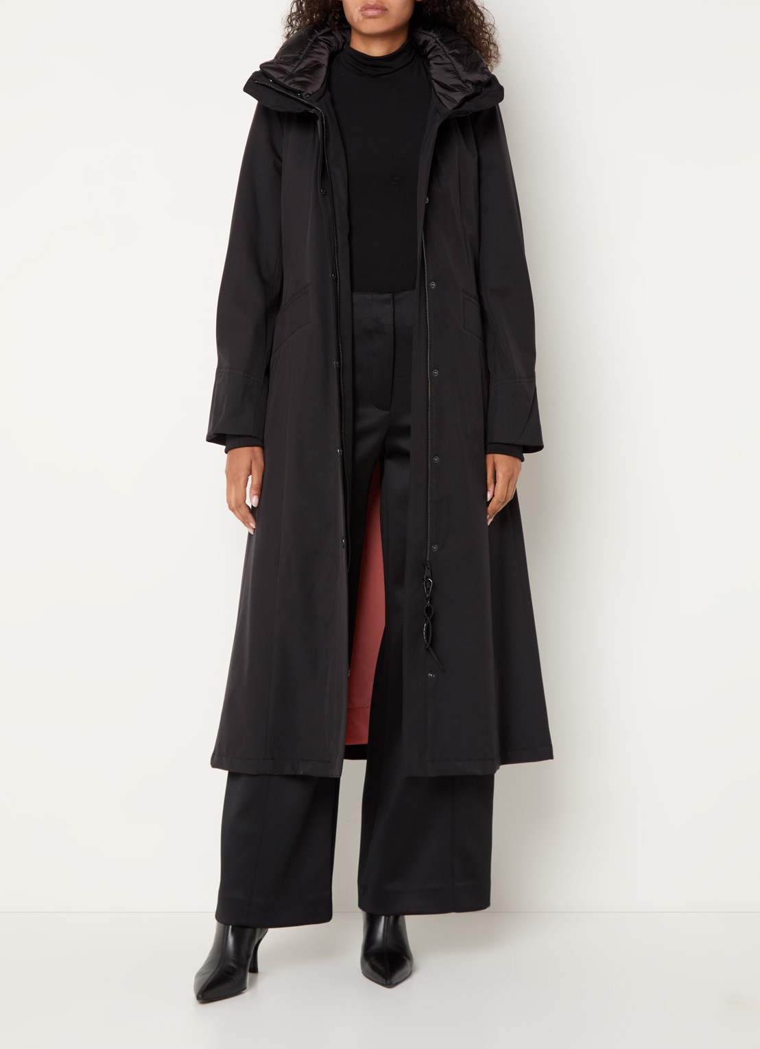 Creenstone Molly gewatteerde parka met capuchon - voorkant 2 zwart