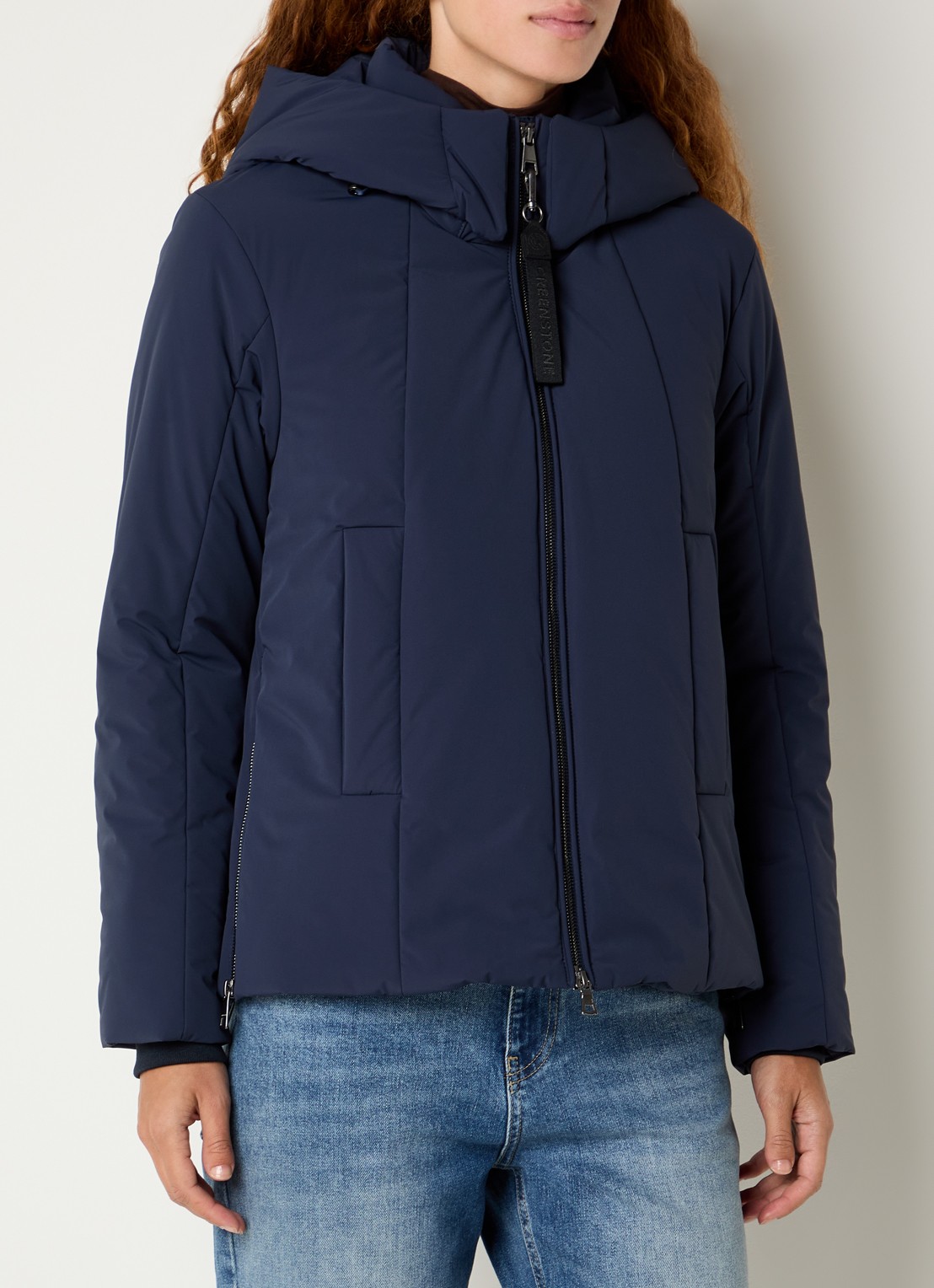 Creenstone Polly gewatteerde jas met ritszakken - detail 4 donkerblauw
