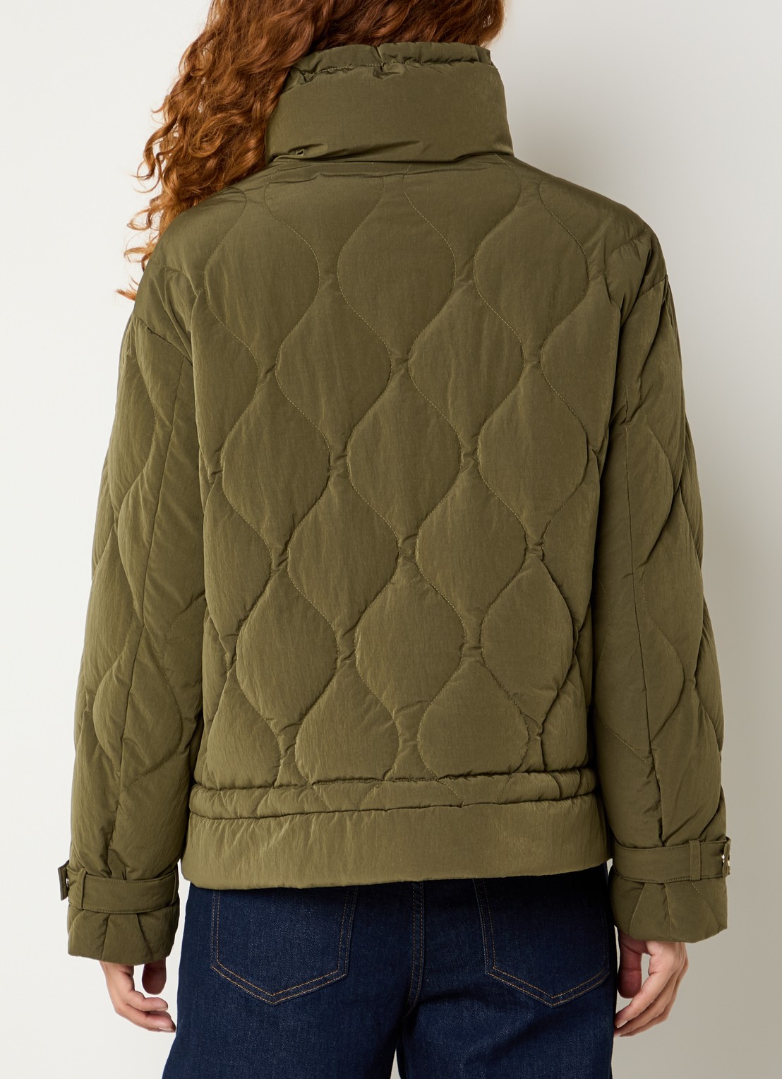 Creenstone Valentina gewatteerd jack met klepzakken en quilt patroon - achterkant 2 mosgroen