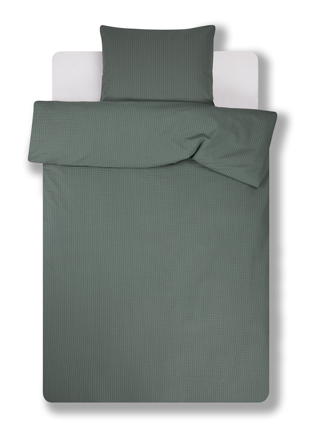Crisp Sheets CRISP dekbedovertrekset van katoen - inclusief kussenslopen - voorkant 4 donkergroen