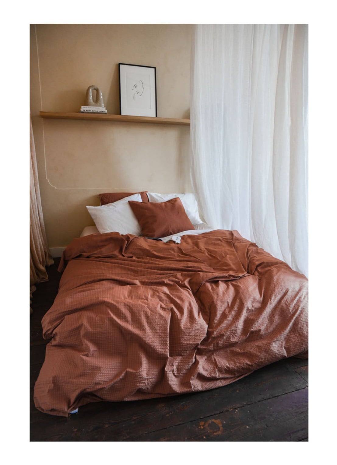 Crisp Sheets CRISP dekbedovertrekset van katoen - inclusief kussenslopen - voorkant 8 oranjebruin