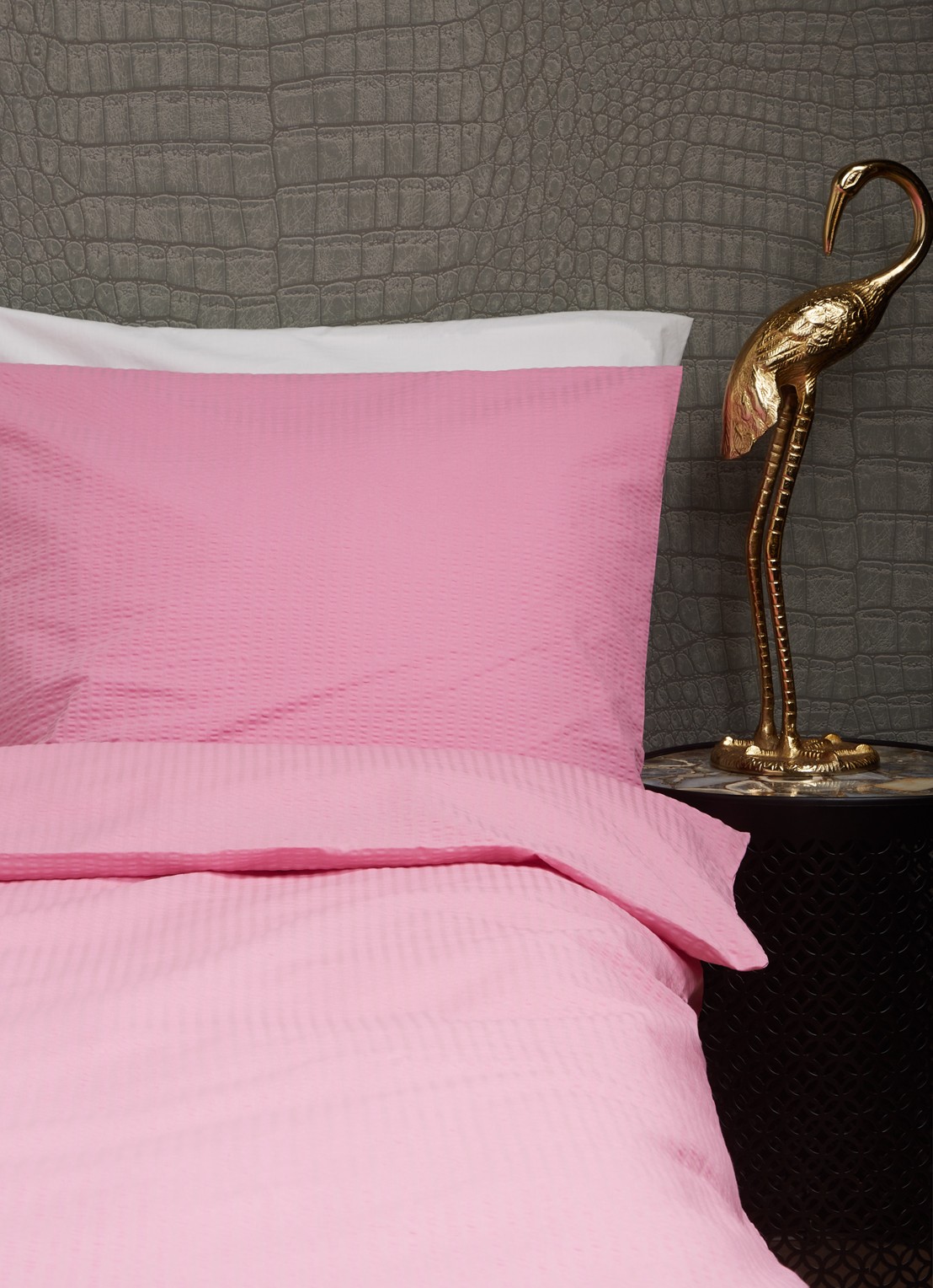 Crisp Sheets Dekbedovertrekset van katoen 144 TC - inclusief kussenslopen - voorkant 2 roze