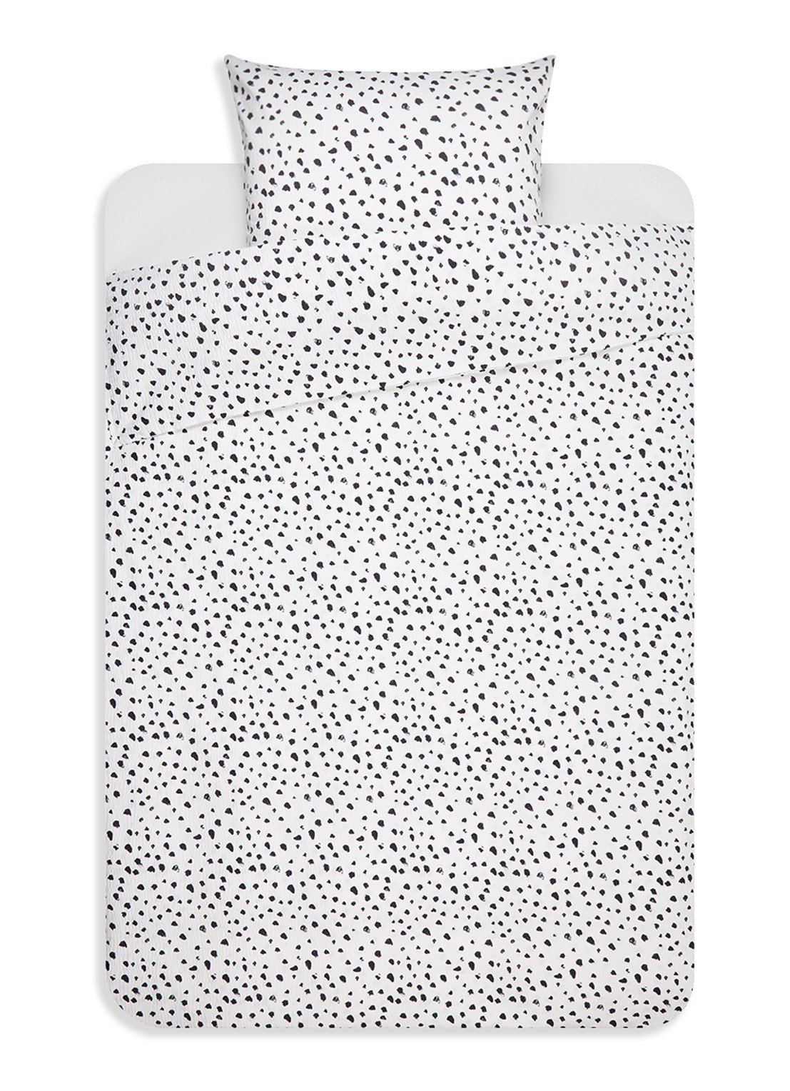 Crisp Sheets Dots dekbedovertrekset van katoen - inclusief kussenslopen - voorkant wit
