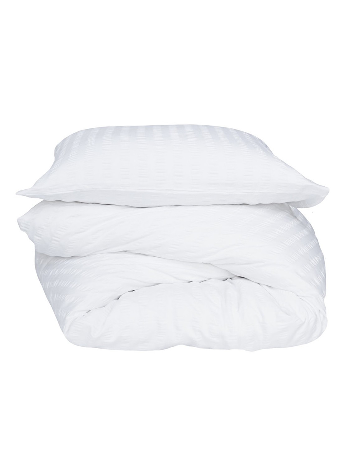 Crisp Sheets Smooth Waffle dekbedovertrek van katoensatijn 200TC - inclusief kusensloop - voorkant 4 wit