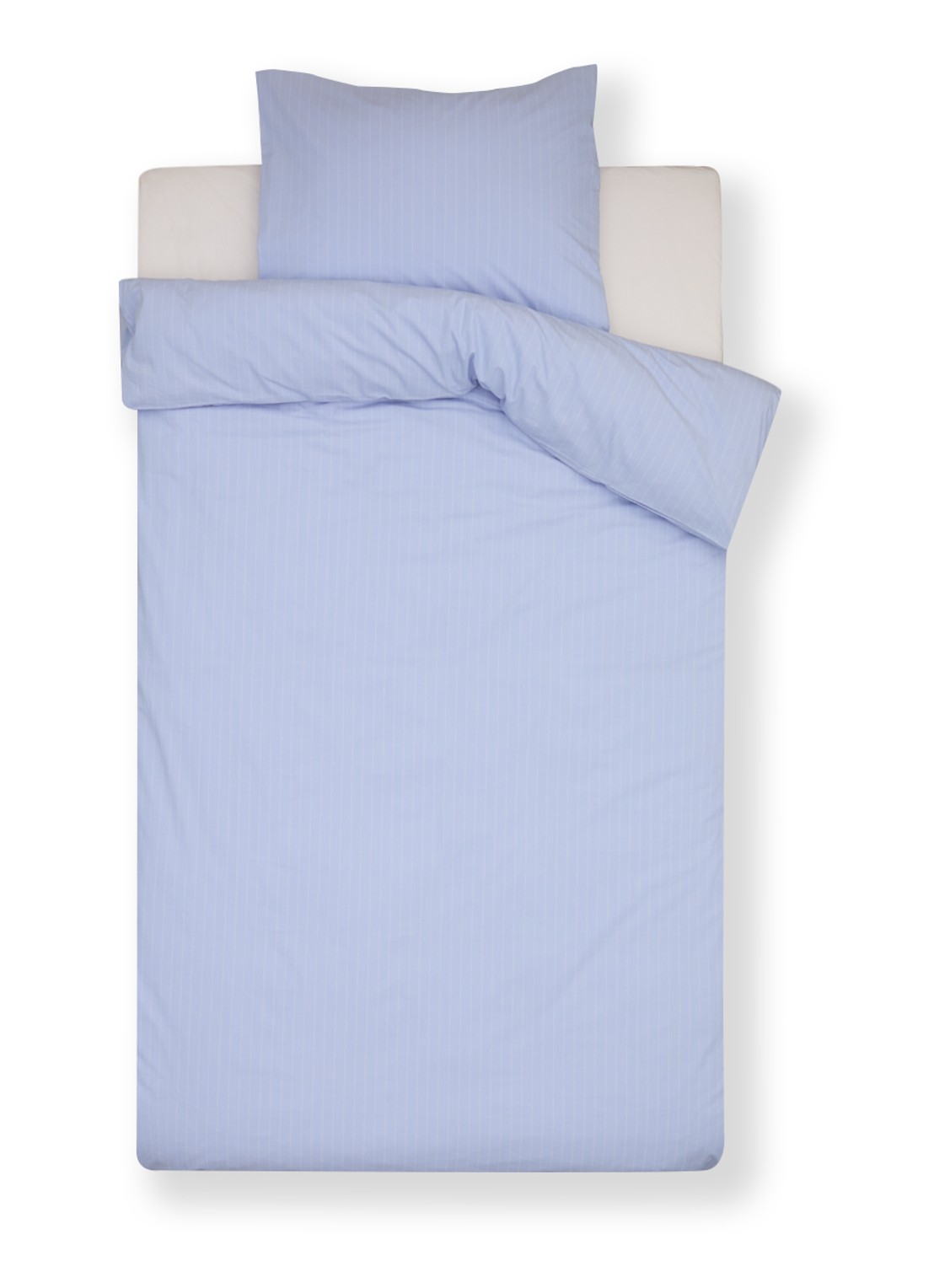 Crisp Sheets Stripe dekbedovertrekset van katoen perkal 200TC - inclusief kussenslopen - voorkant 2 blauw