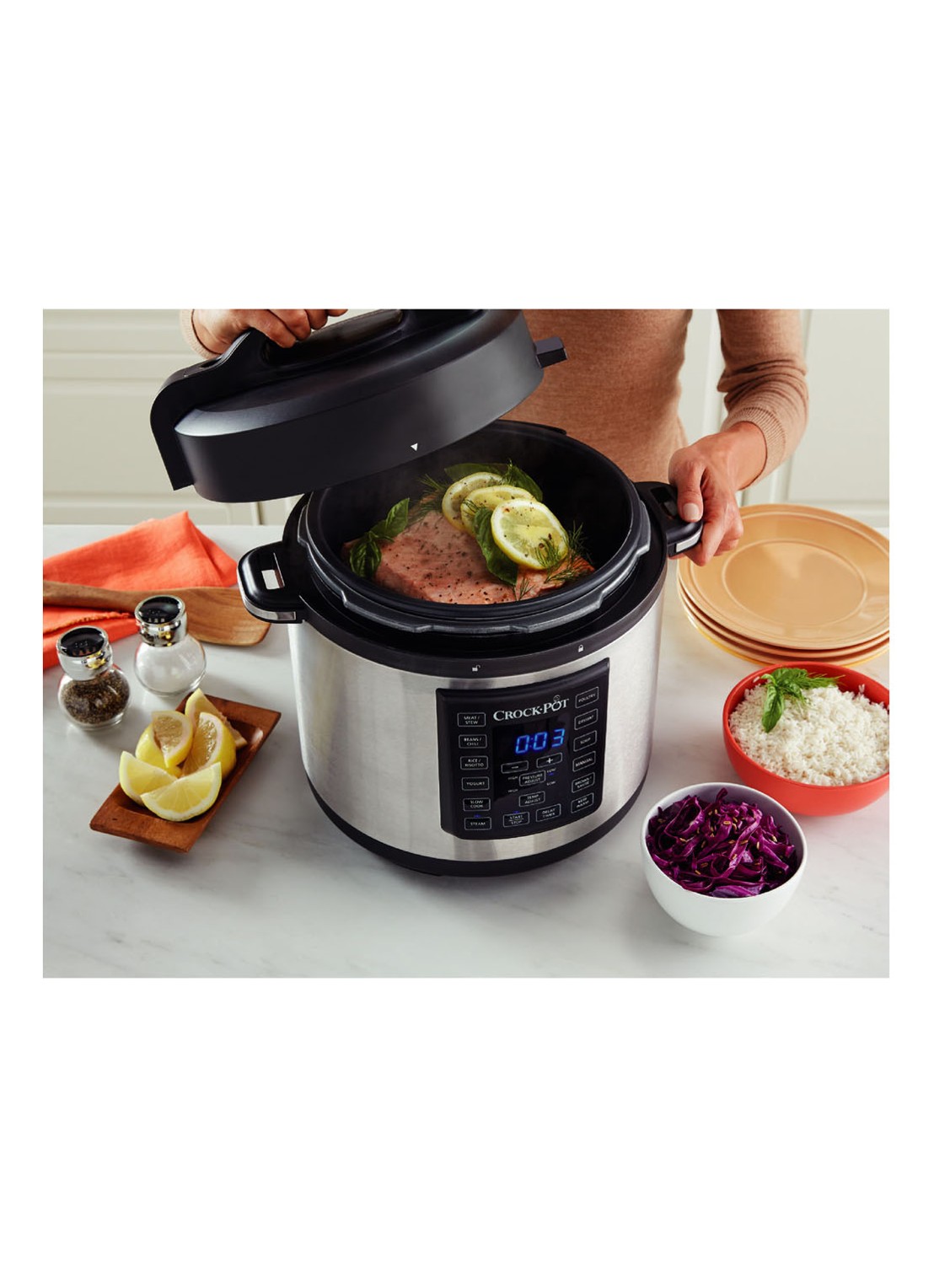 Crock-Pot Express pot multi-cooker CR051 - voorkant 4 aluminium