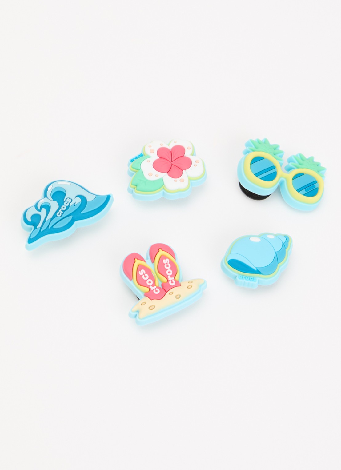 Crocs Beach Time schoenaccessoire 5-pack - voorkant 2 blauw