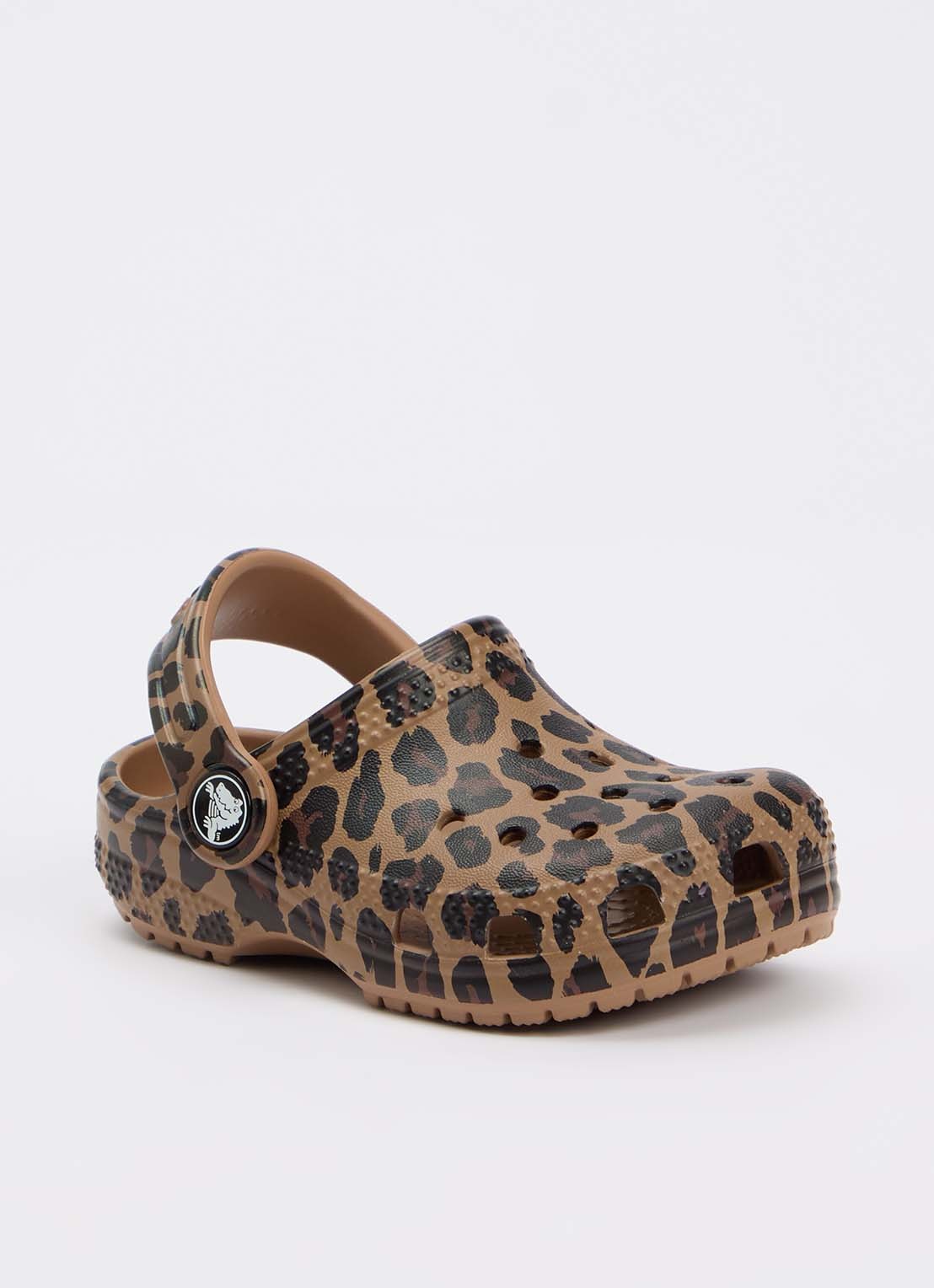 Crocs Classic Animal Clog instapper met panterprint - voorkant 2 bruin