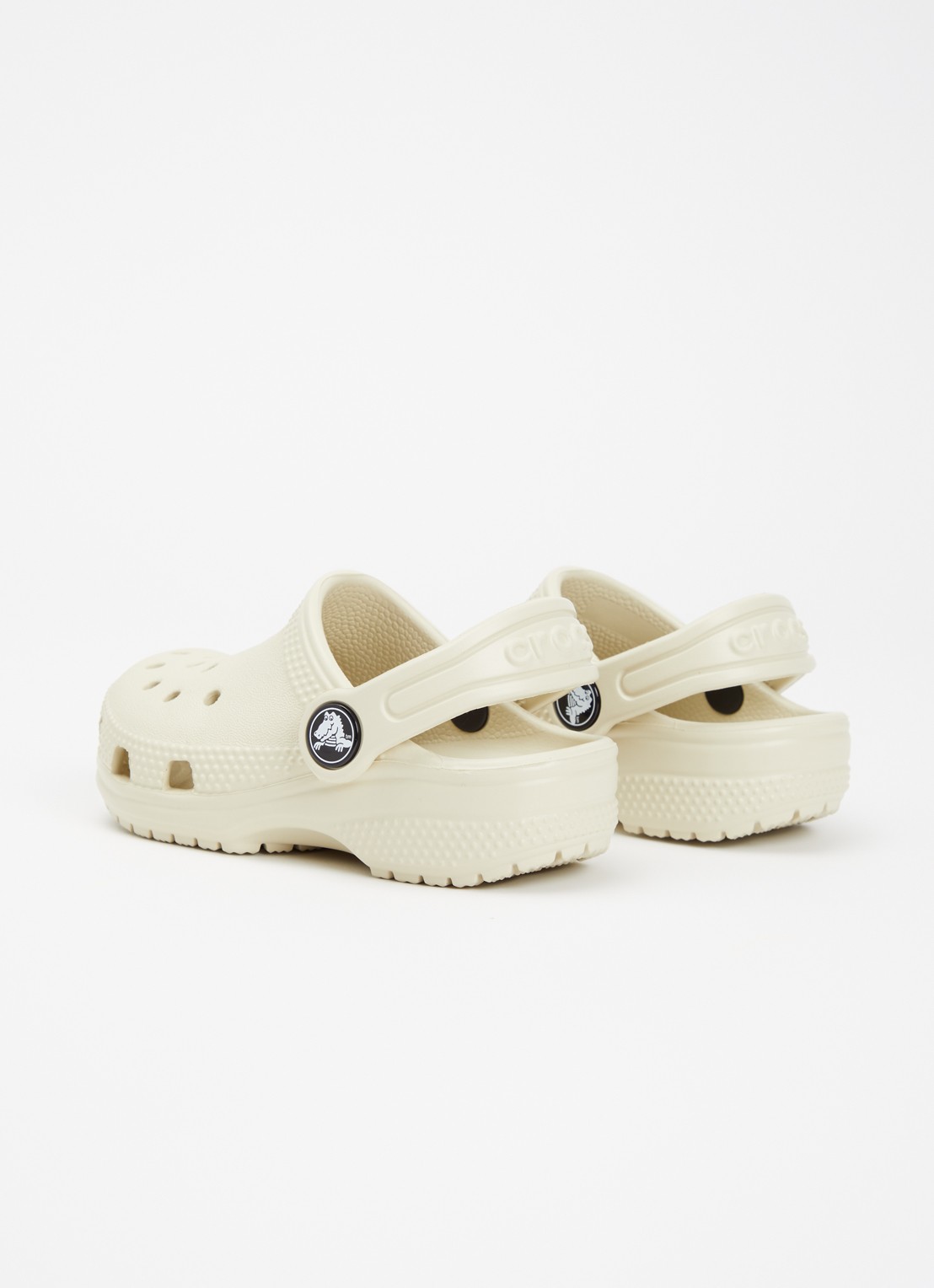 Crocs Classic Clog instapper met logo - achterkant creme