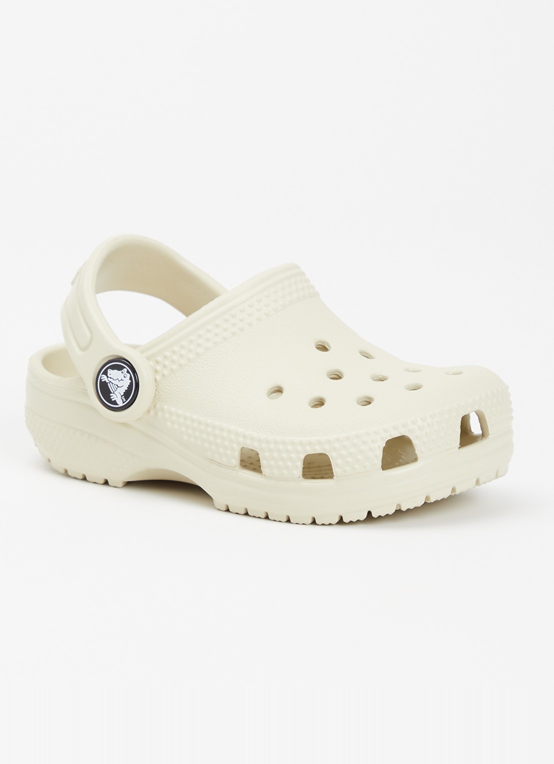 Crocs Classic Clog instapper met logo - voorkant 3 creme