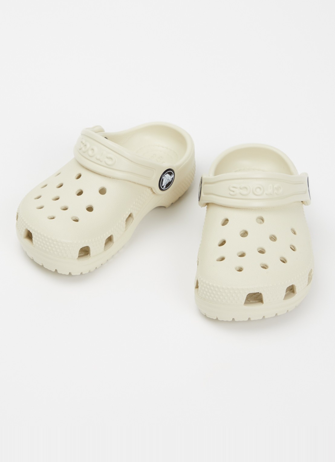 Crocs Classic Clog instapper met logo - voorkant 4 creme