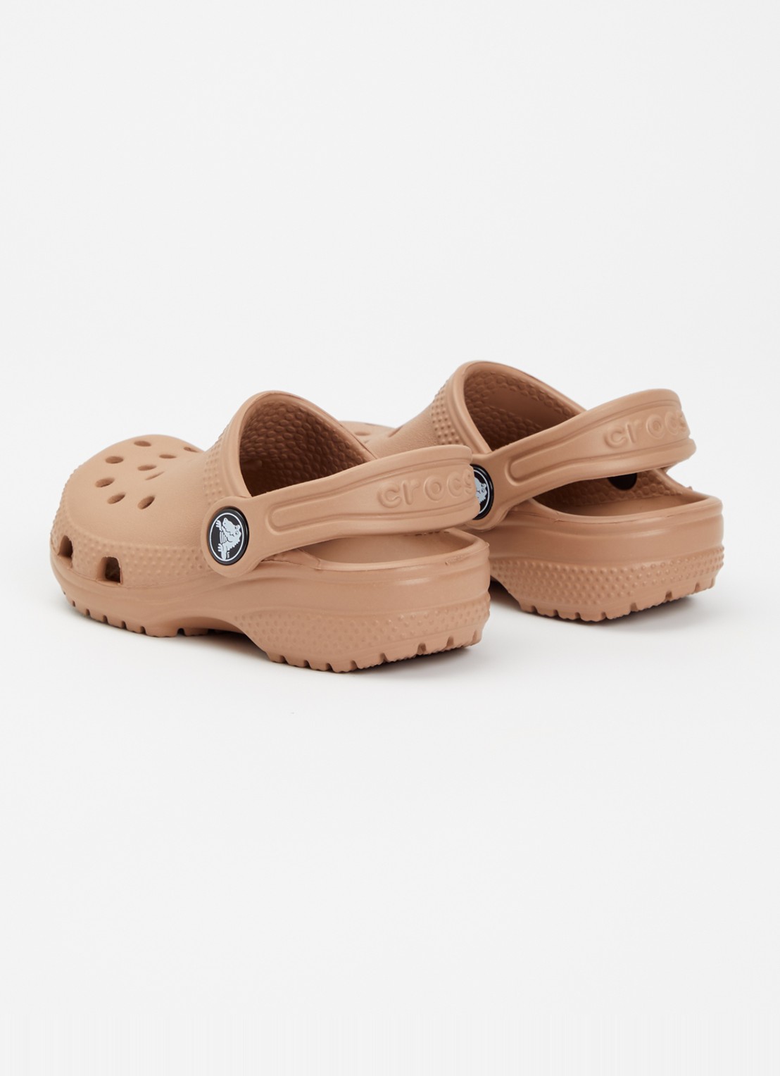 Crocs Classic Clog instapper met logo - achterkant lichtbruin