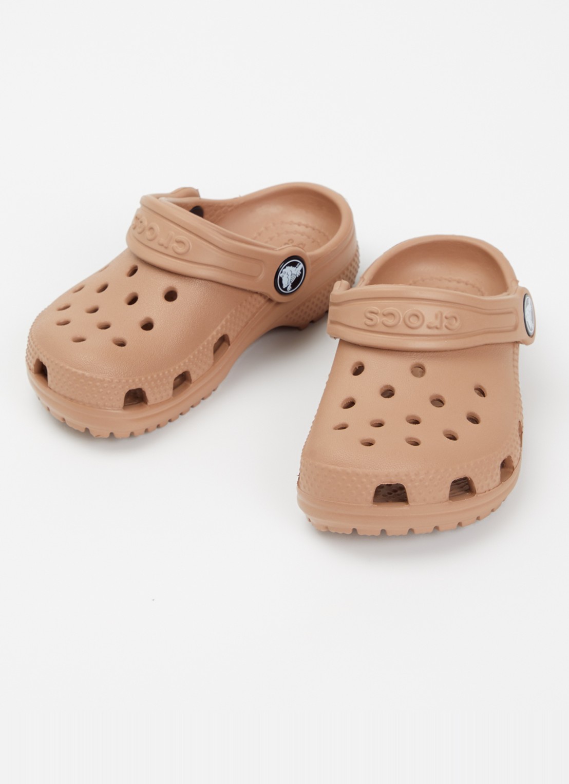 Crocs Classic Clog instapper met logo - voorkant 3 lichtbruin