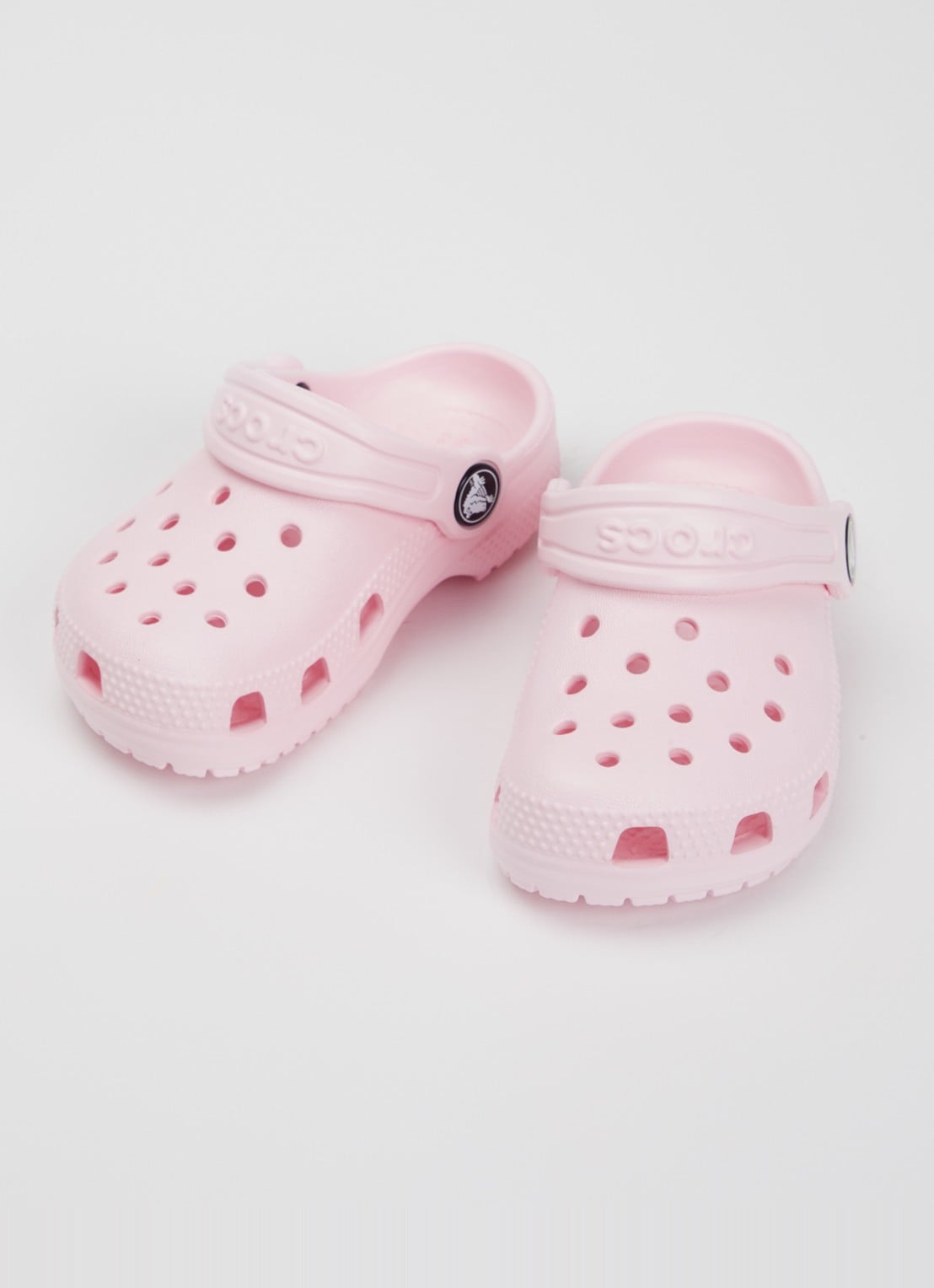 Crocs Classic Clog instapper met logo - voorkant 4 lichtroze