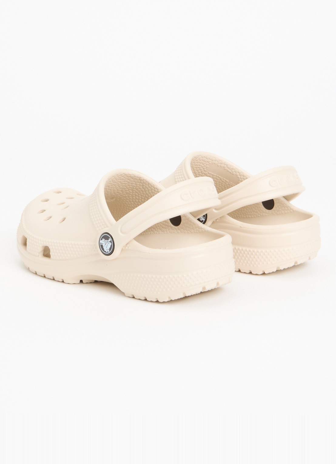 Crocs Classic clog instapper met logo - achterkant 3 beige