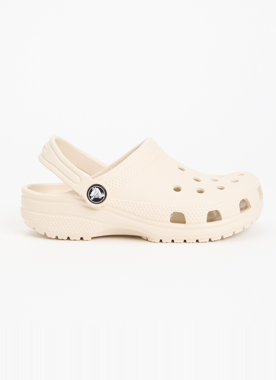 Crocs Classic clog instapper met logo - voorkant beige