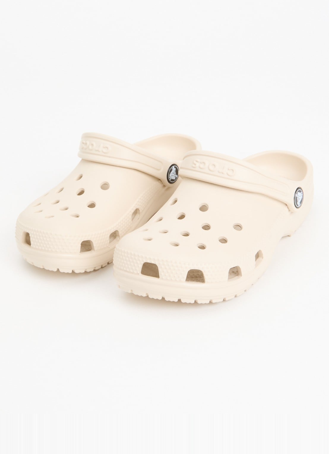 Crocs Classic clog instapper met logo - voorkant 2 beige