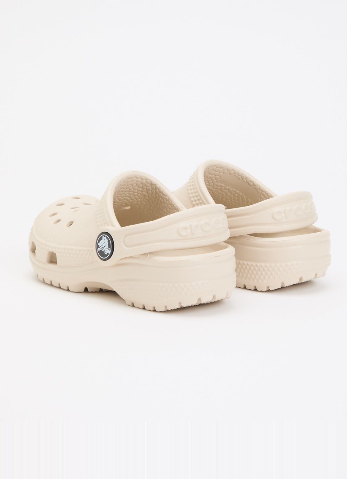Crocs Classic Clog instapper met logo  - achterkant taupe
