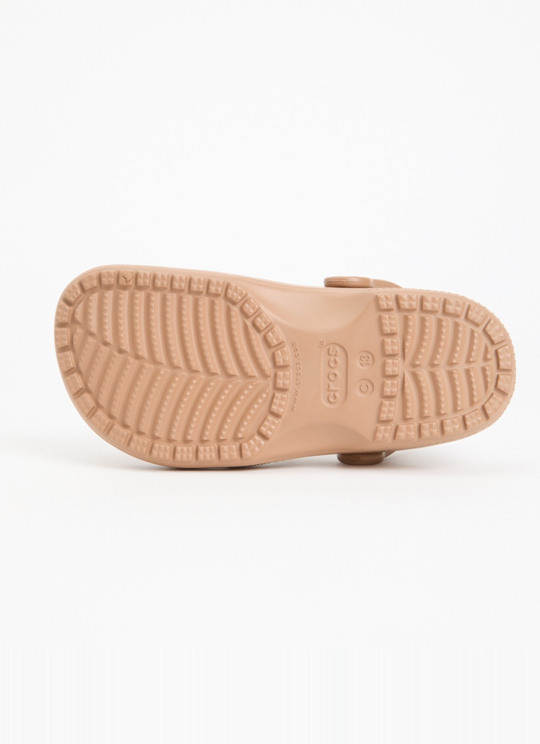 Crocs Classic clog instapper met logo - detail lichtbruin