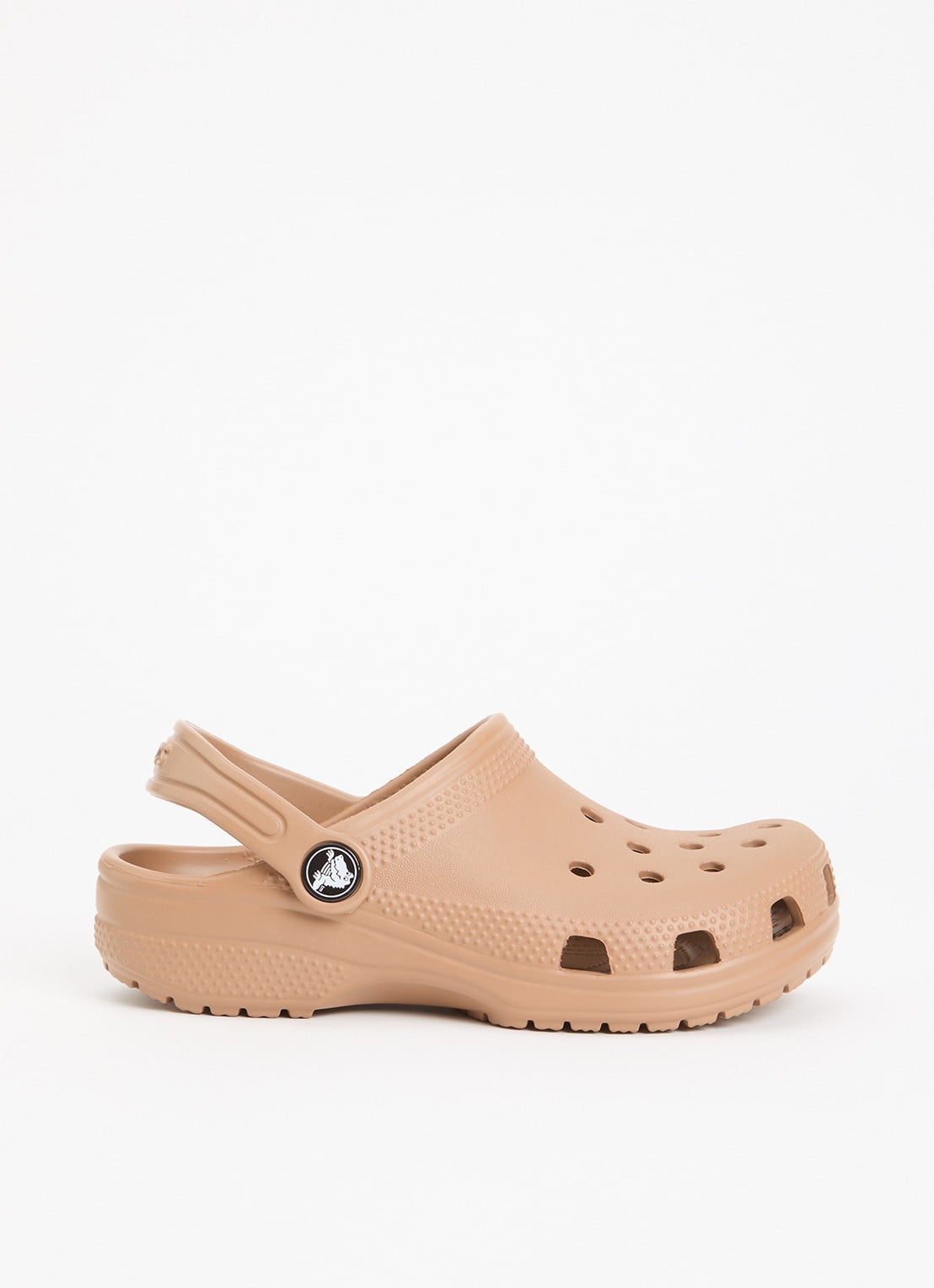 Crocs Classic clog instapper met logo - voorkant 3 lichtbruin