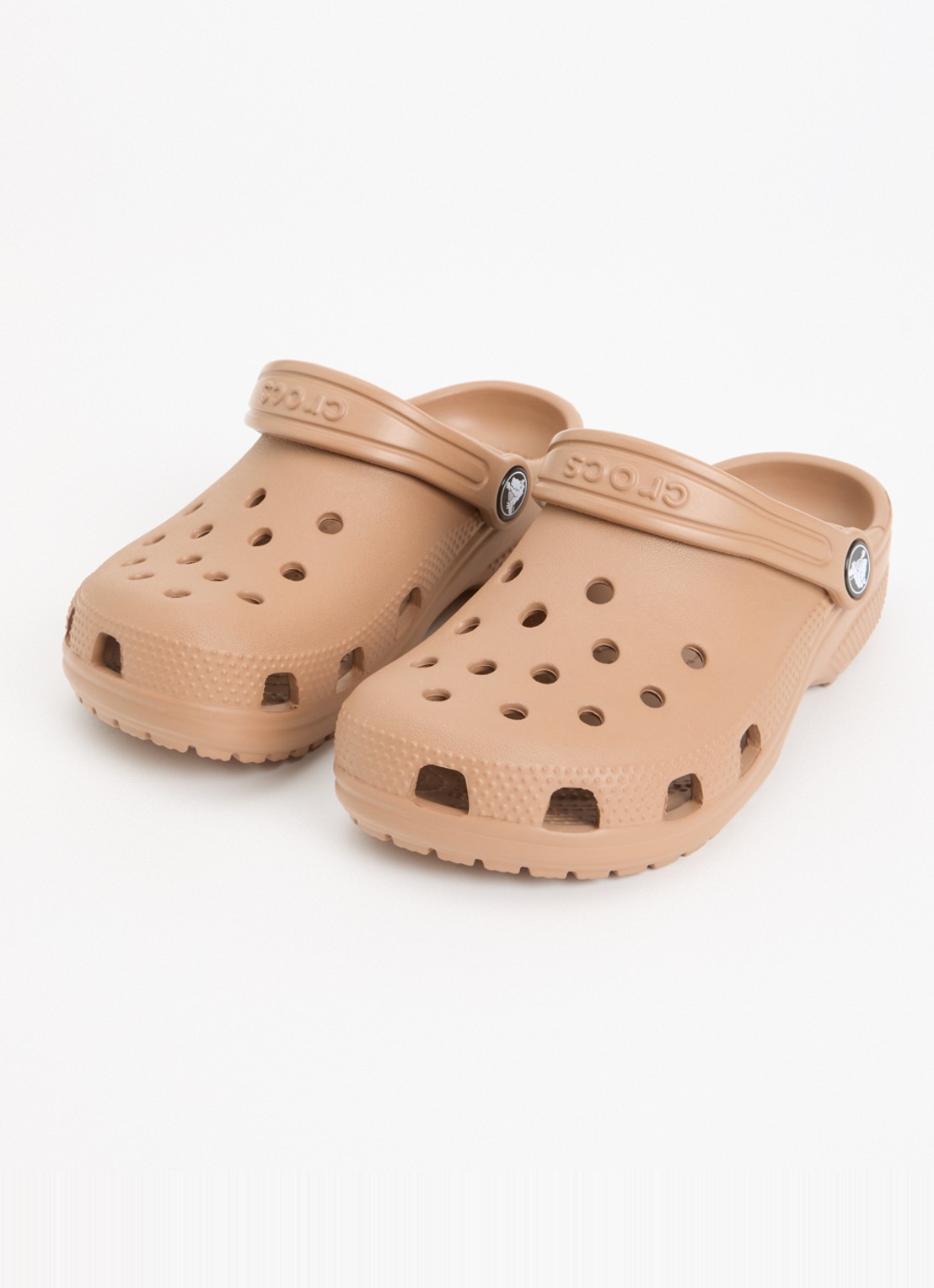 Crocs Classic clog instapper met logo - voorkant 4 lichtbruin