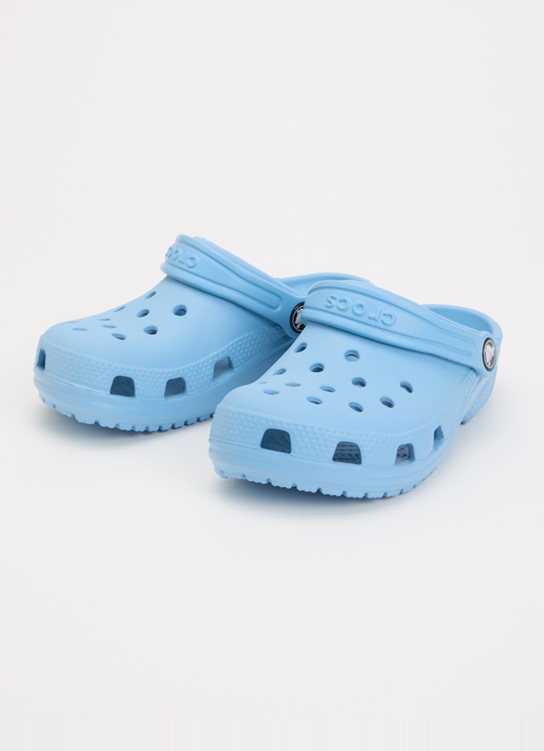 Crocs Classic clog instapper met logo  - detail 2 lichtblauw