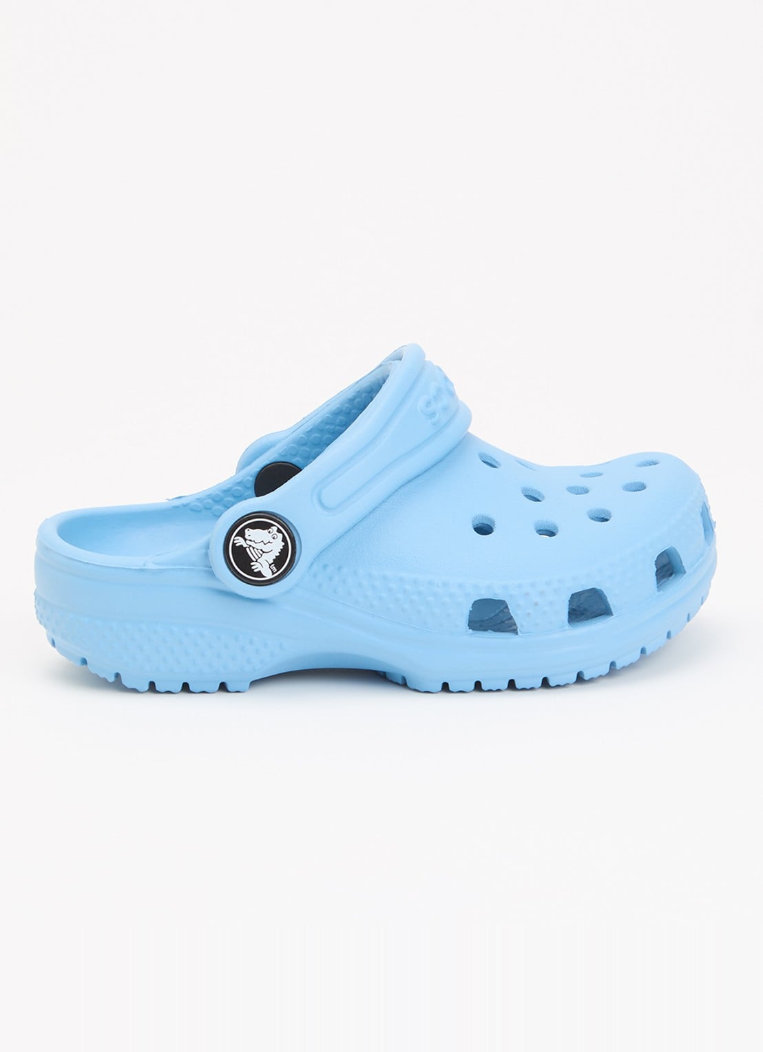 Crocs Classic clog instapper met logo  - voorkant 3 lichtblauw