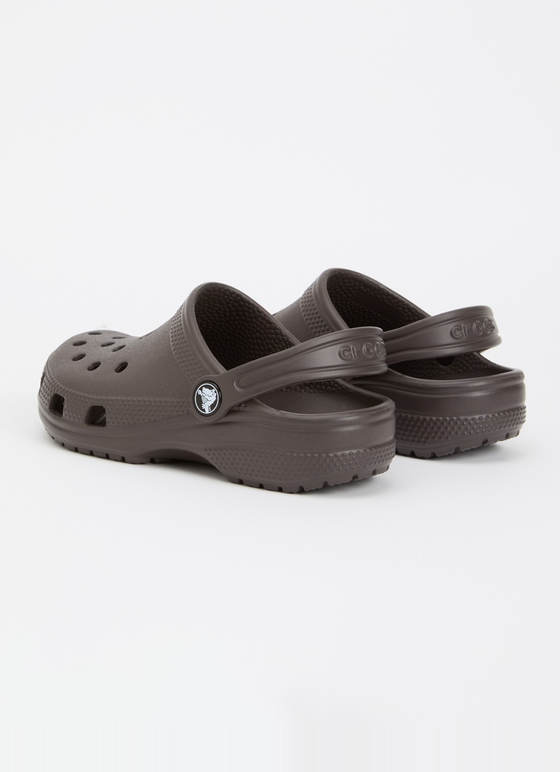 Crocs Classic Clog instapper met logo  - achterkant 3 donkerbruin