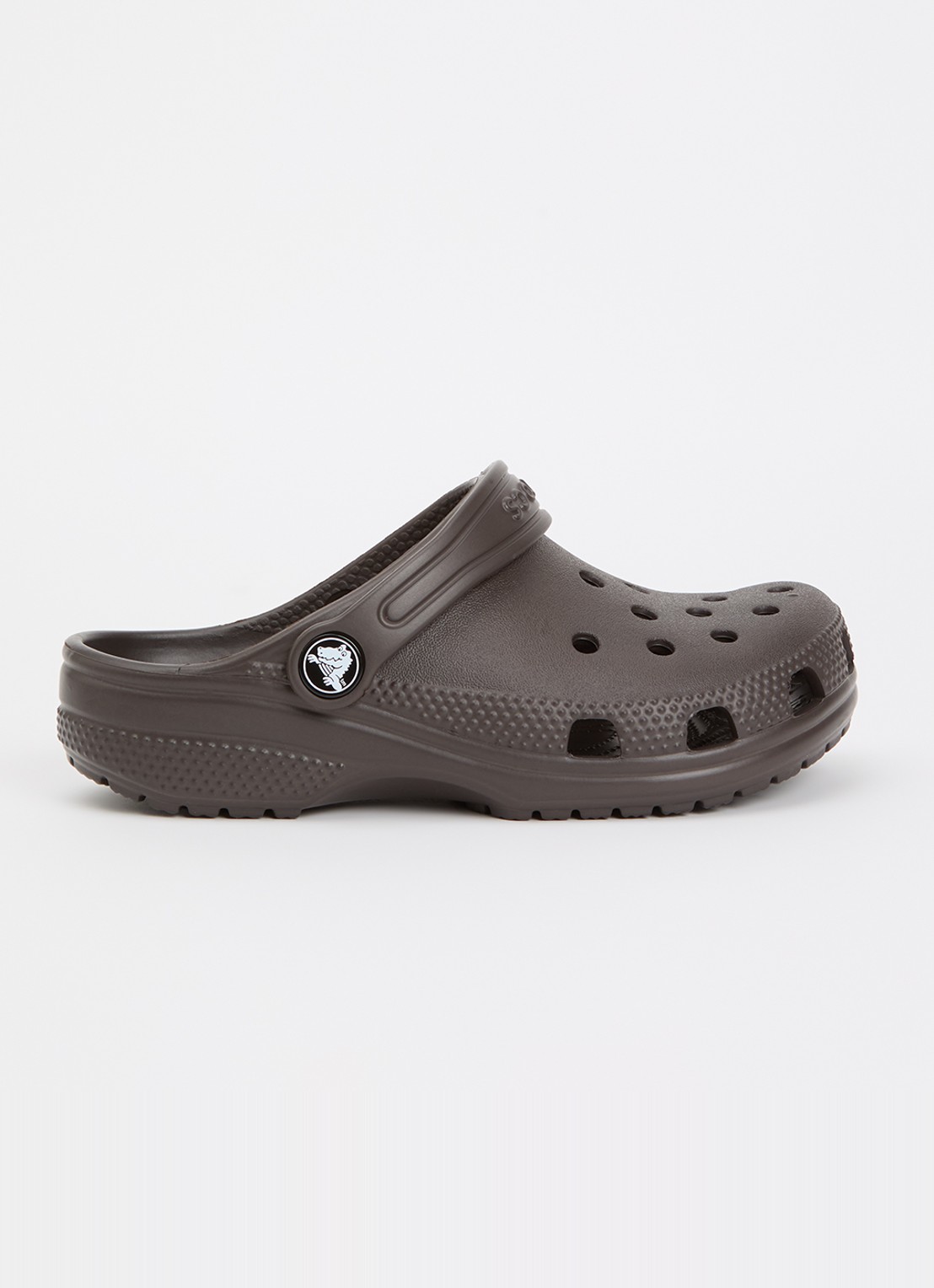 Crocs Classic Clog instapper met logo  - voorkant donkerbruin