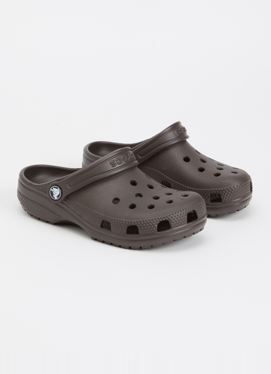 Crocs Classic Clog instapper met logo  - voorkant 2 donkerbruin