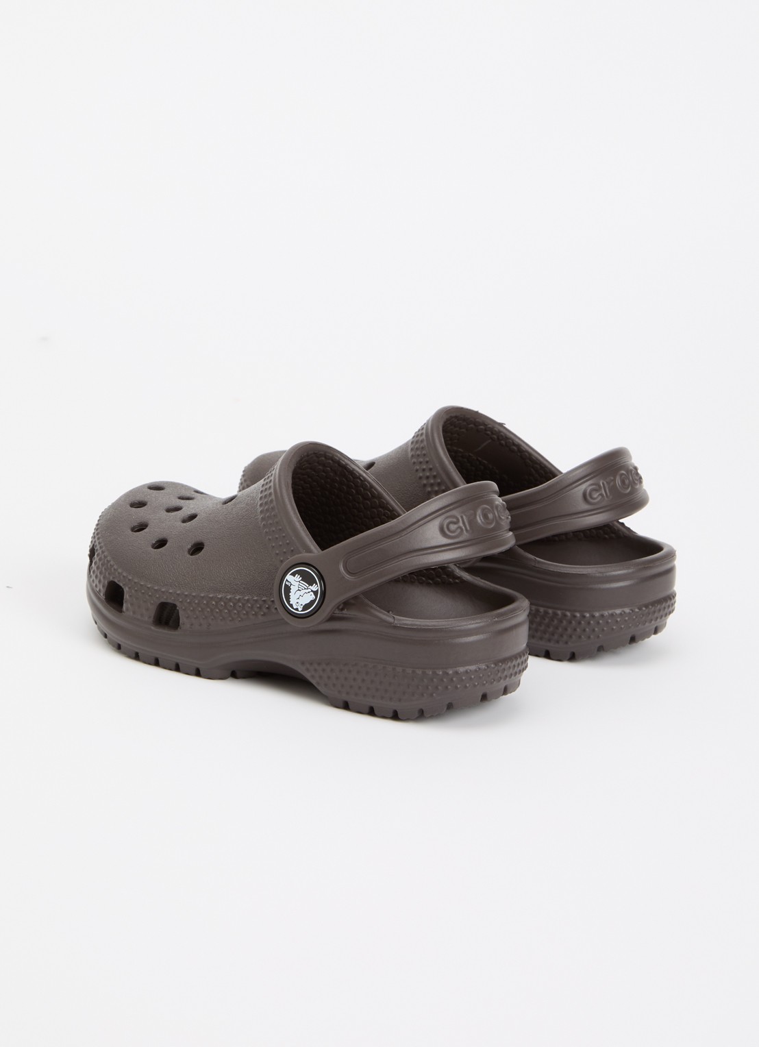 Crocs Classic Clog instapper met logo  - achterkant 4 donkerbruin