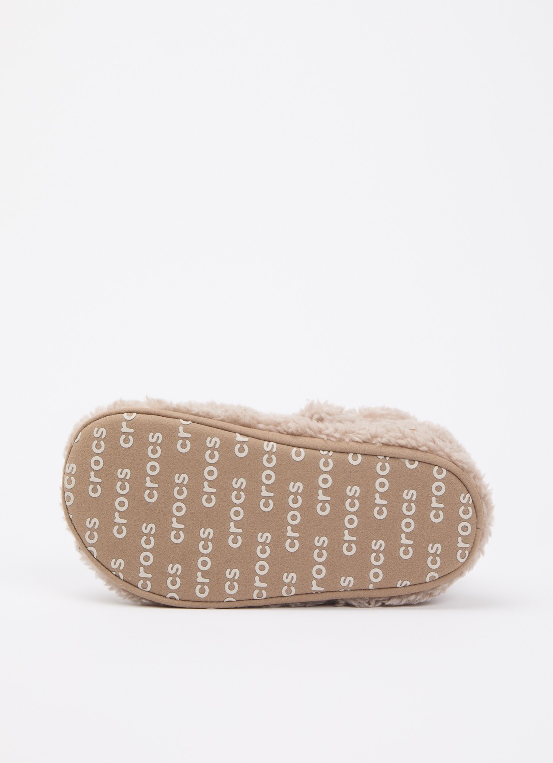 Crocs Classic Cozzzy pantoffel van imitatiebont  - detail 4 donkerbeige