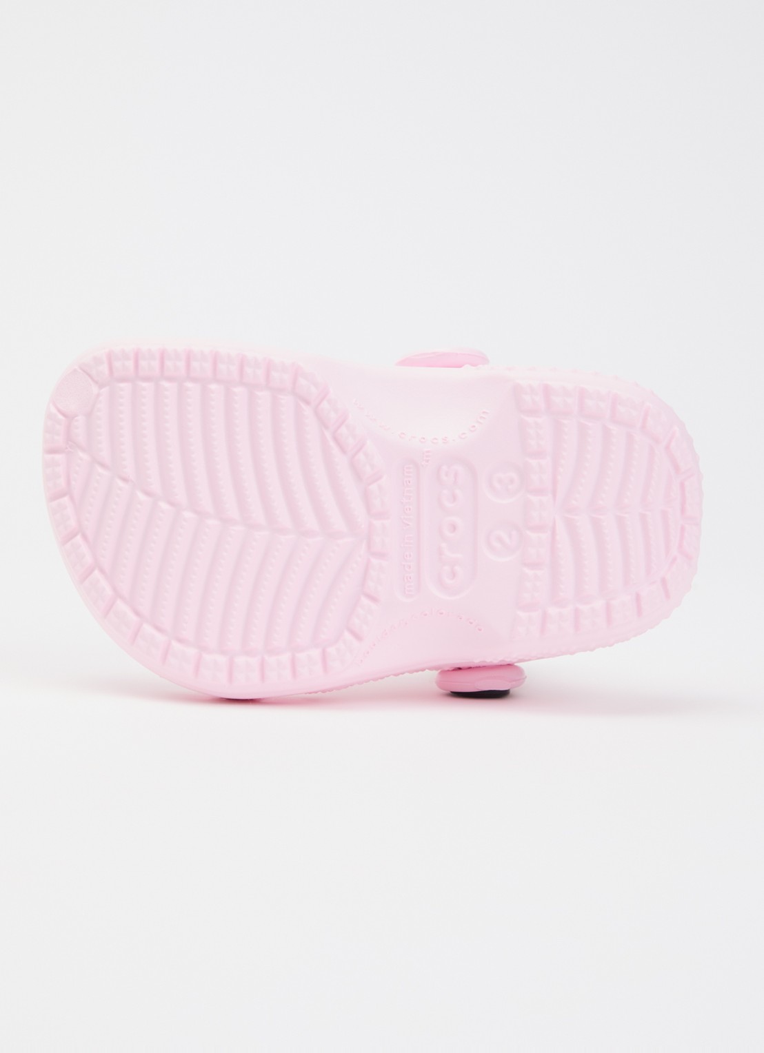 Crocs Classic Littles instapper met logo - detail lichtroze