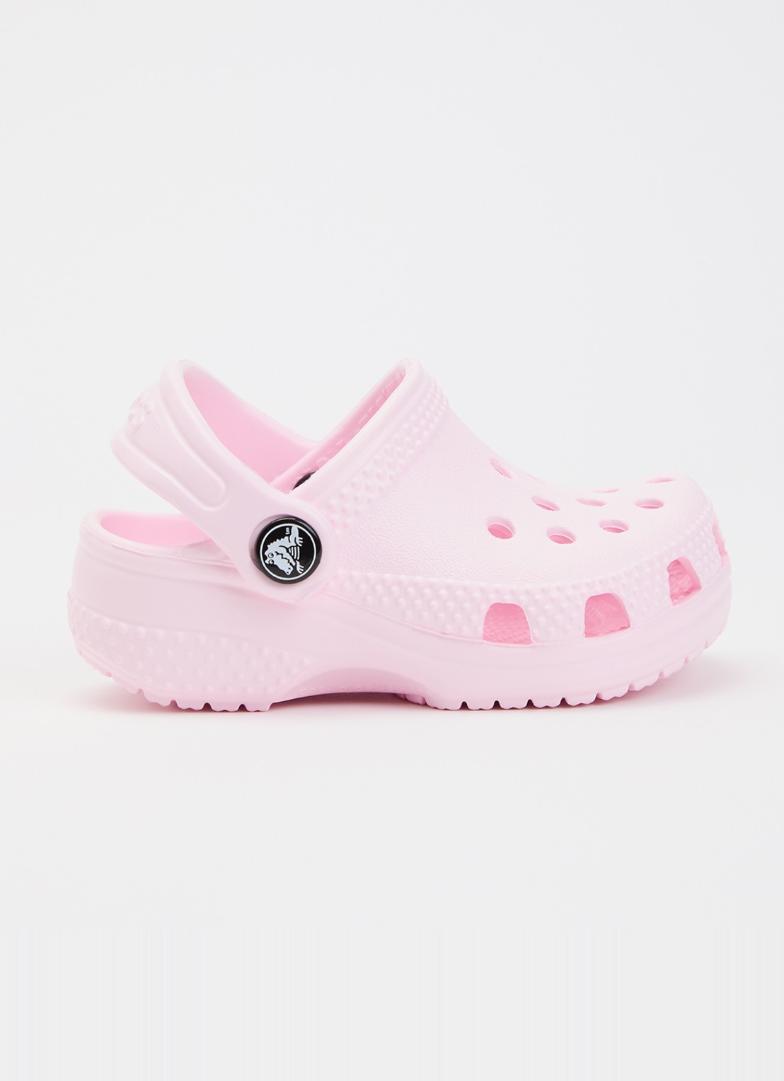 Crocs Classic Littles instapper met logo - voorkant 3 lichtroze
