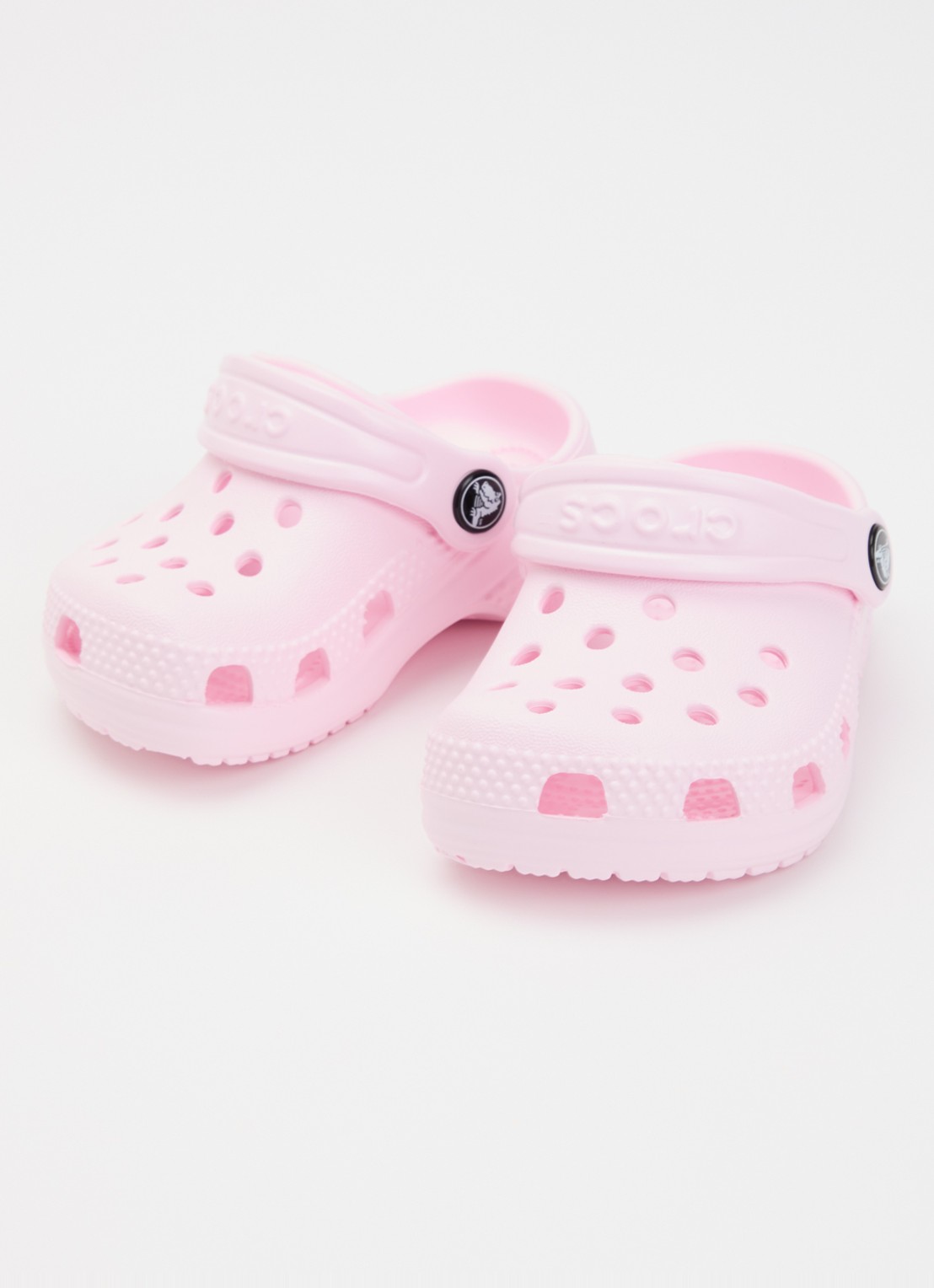 Crocs Classic Littles instapper met logo - voorkant 4 lichtroze
