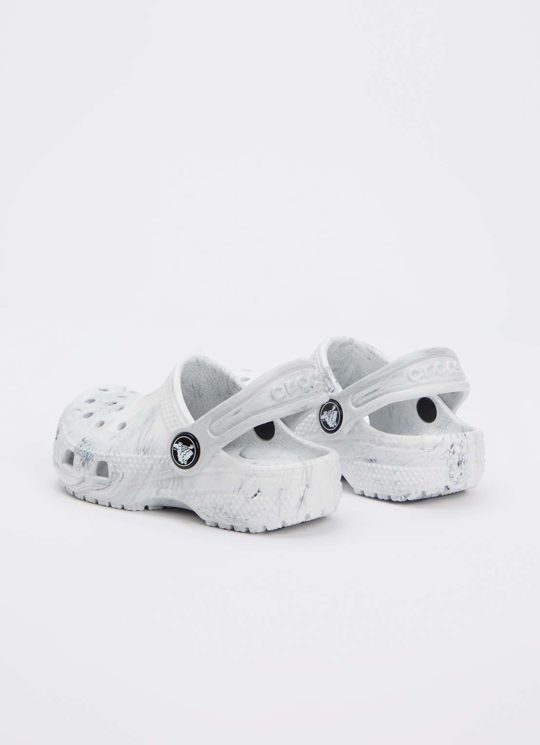 Crocs Classic Marbled Clog instapper - achterkant 2 lichtgrijs