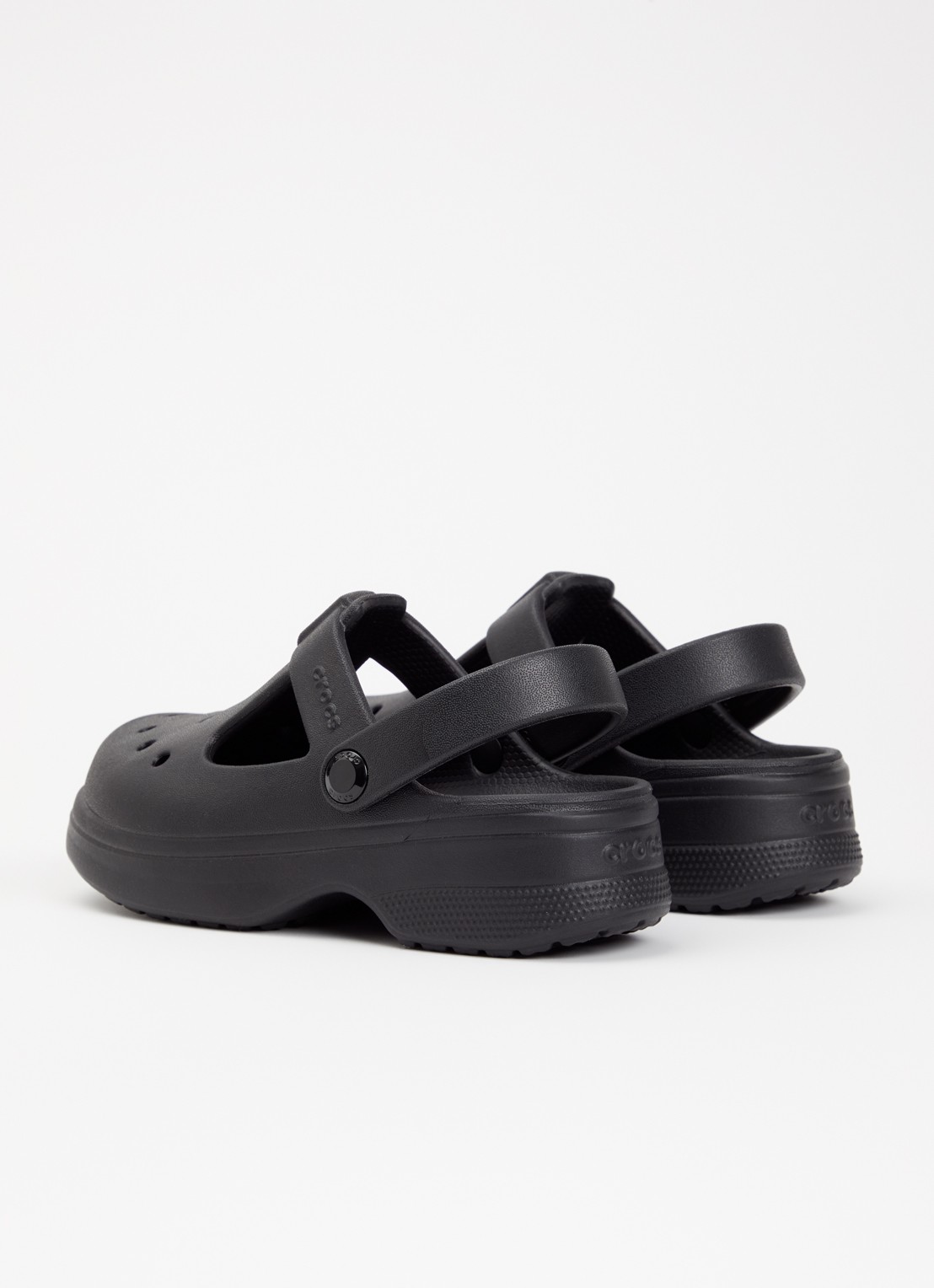 Crocs Classic Mary Jane instapper met logo - achterkant zwart
