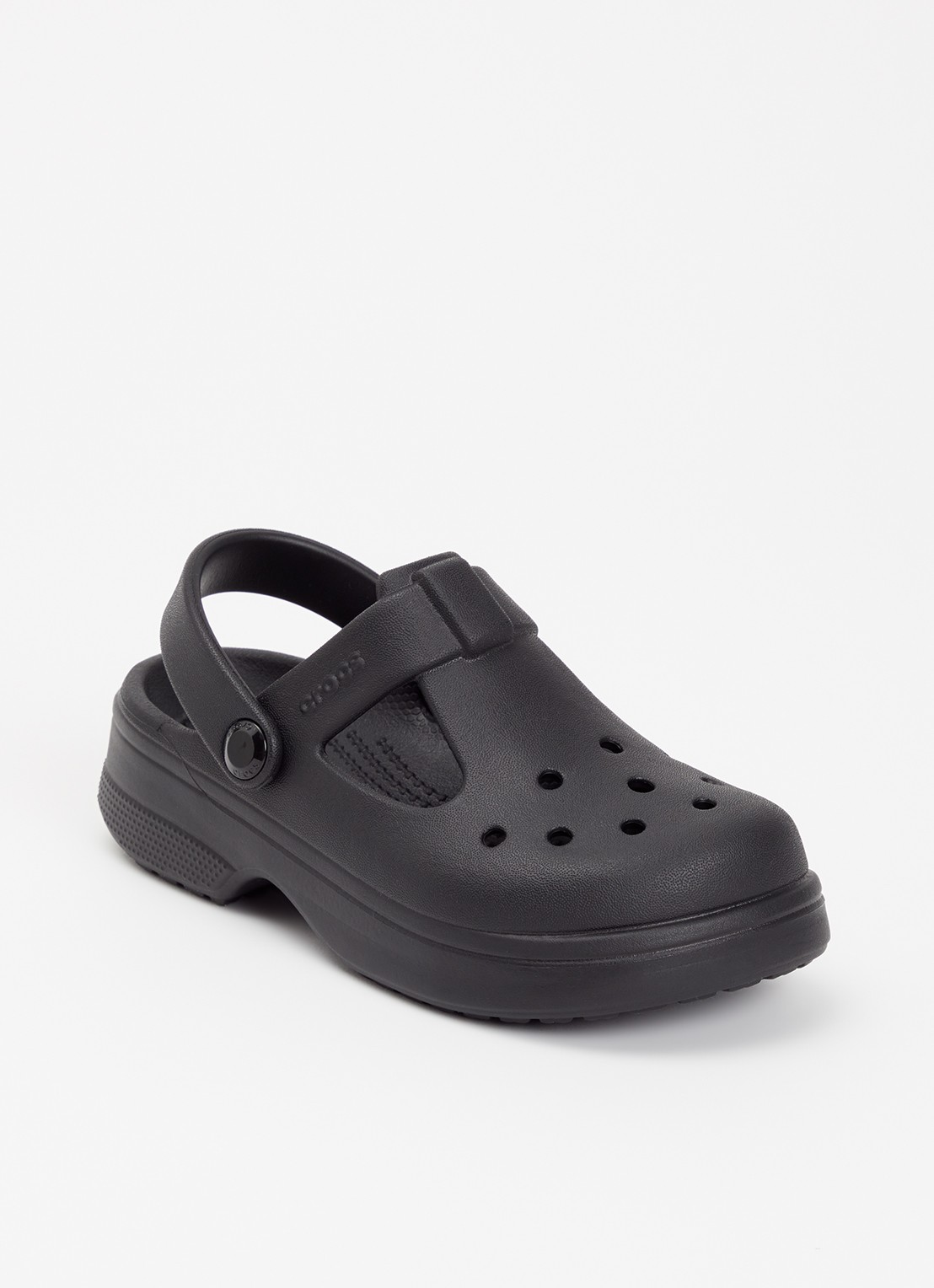 Crocs Classic Mary Jane instapper met logo - voorkant 2 zwart