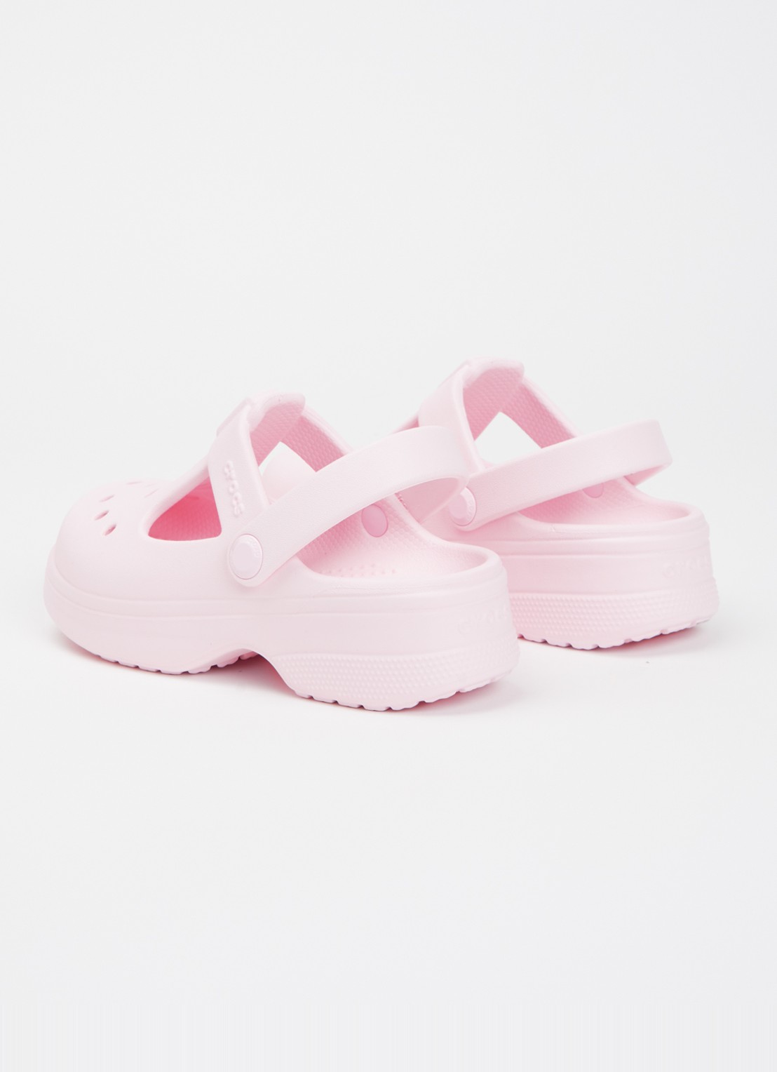 Crocs Classic Mary Jane instapper met logo - achterkant lichtroze