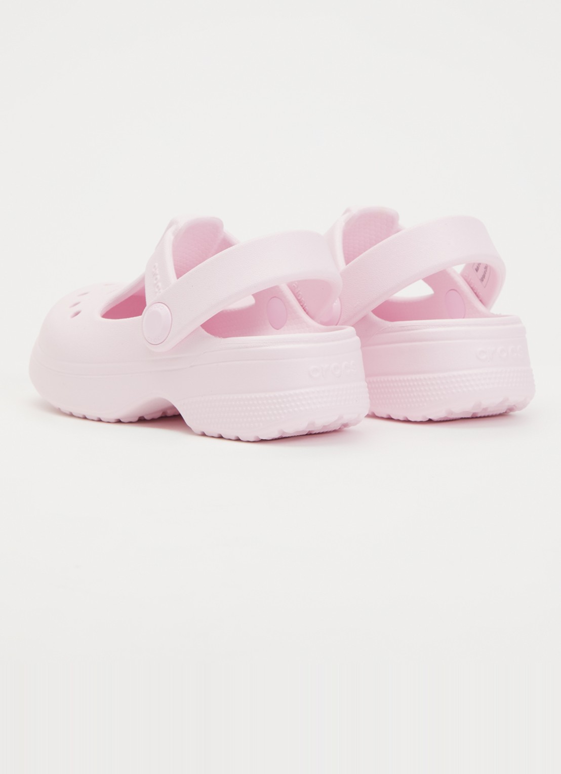 Crocs Classic Mary Jane instapper met logo - achterkant lichtroze