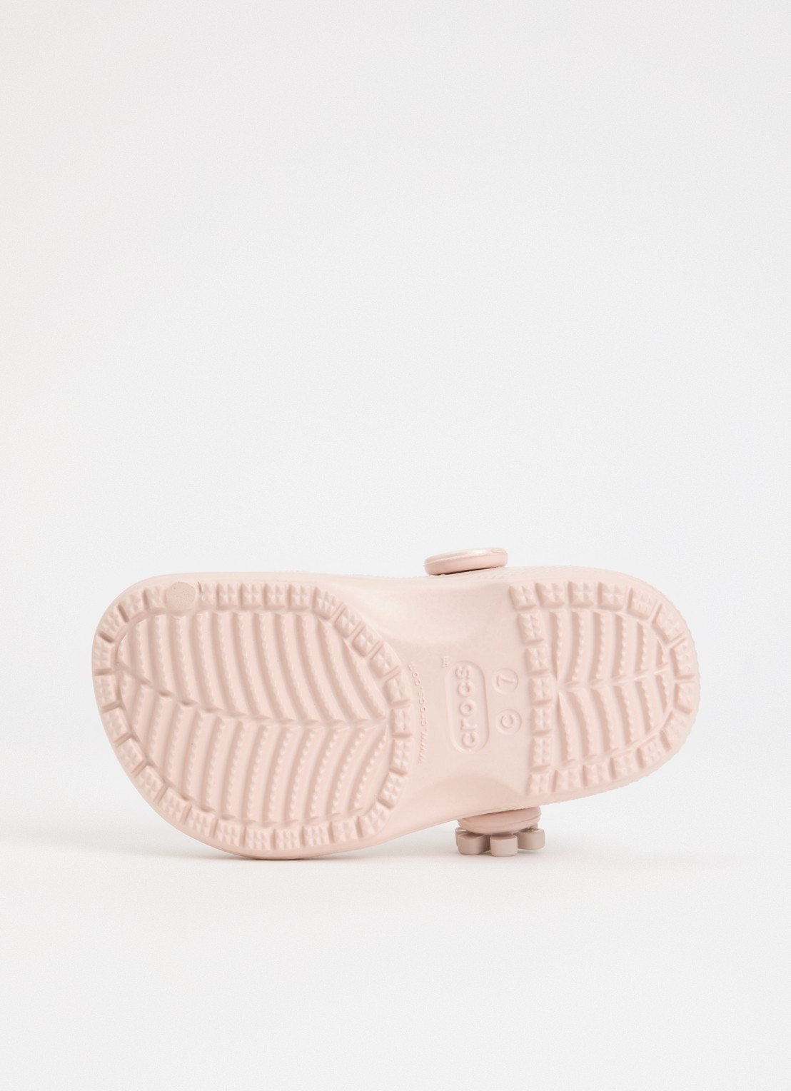 Crocs Classic Pearl Shine Clog instapper met logo - detail 4 lichtroze