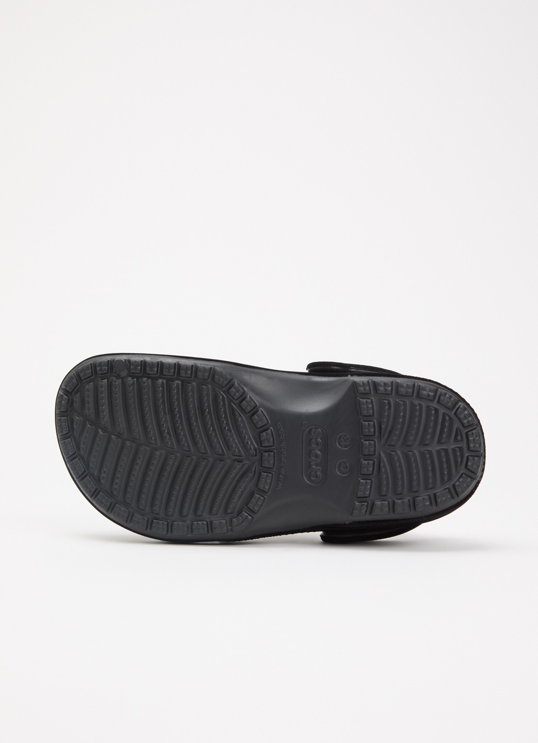 Crocs Classic Velvet Clog instapper met logo - detail 4 zwart