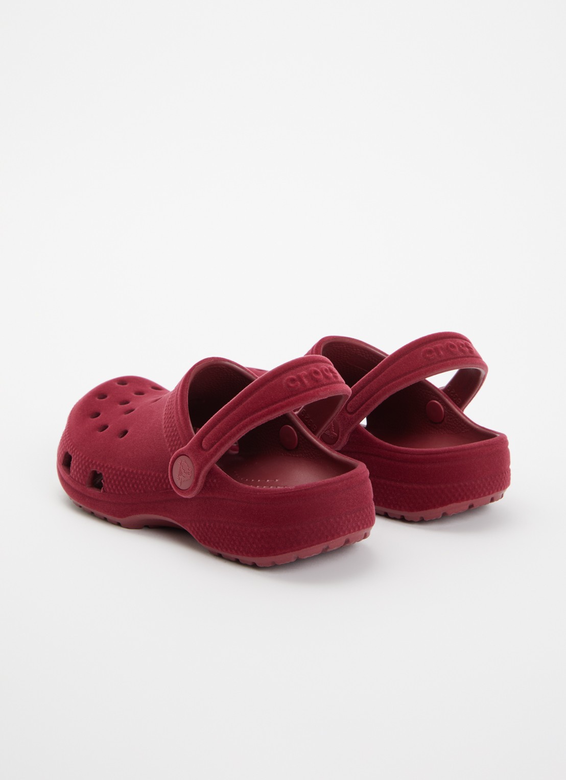 Crocs Classic Velvet Clog instapper van rubber - achterkant 4 bordeauxrood