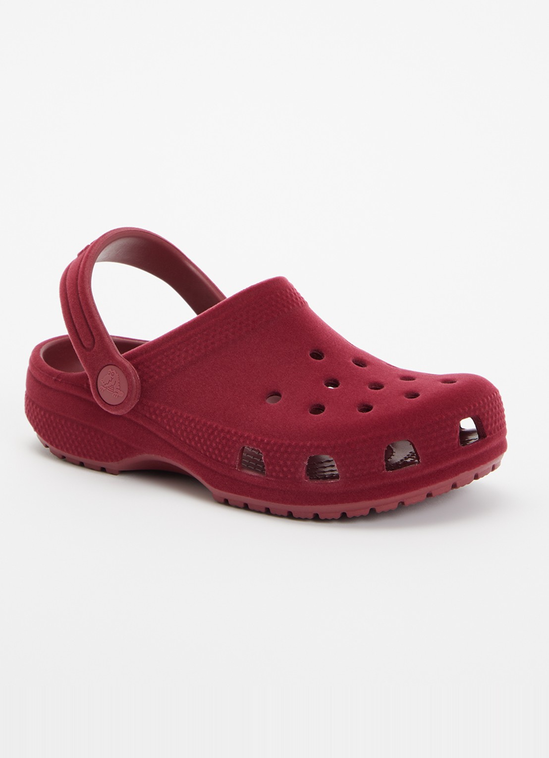 Crocs Classic Velvet Clog instapper van rubber - voorkant bordeauxrood