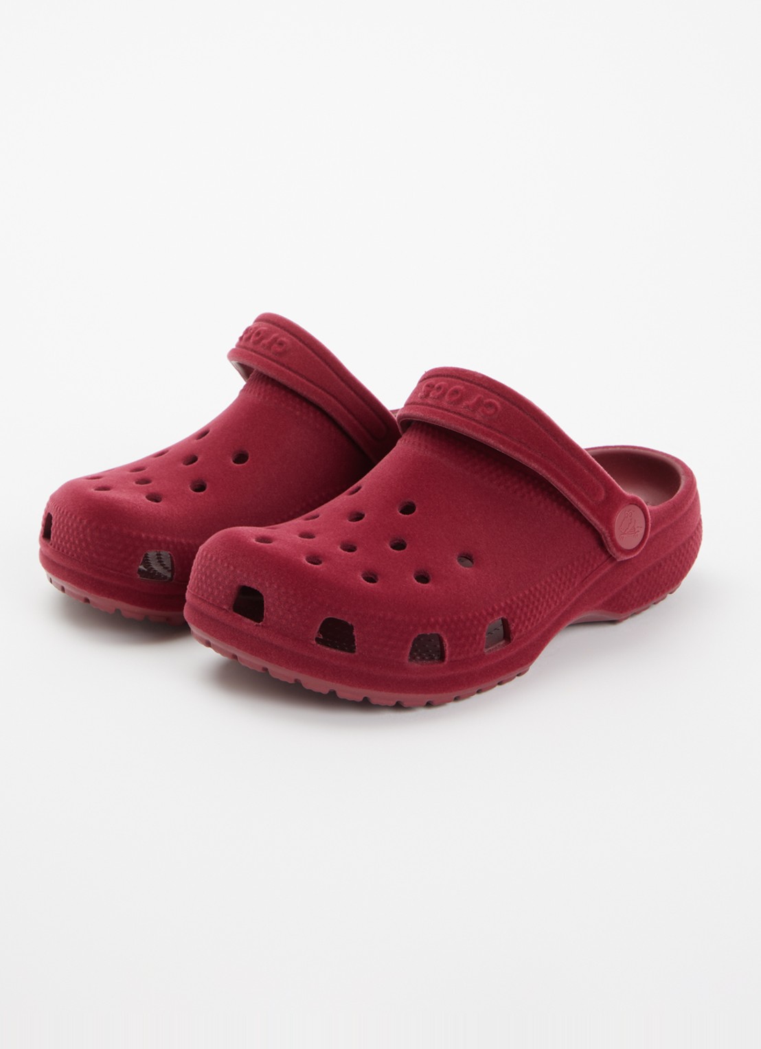 Crocs Classic Velvet Clog instapper van rubber - voorkant 2 bordeauxrood